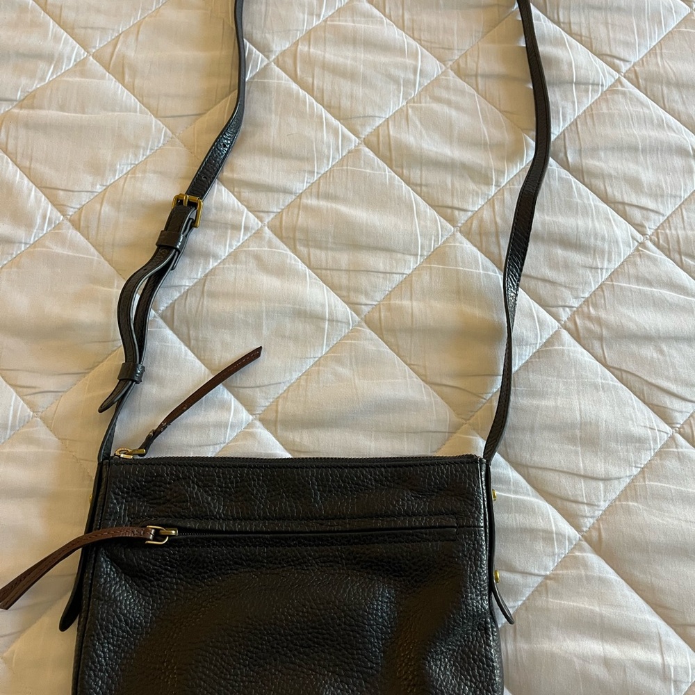 Fossil Black Leather Crossbody Bag
